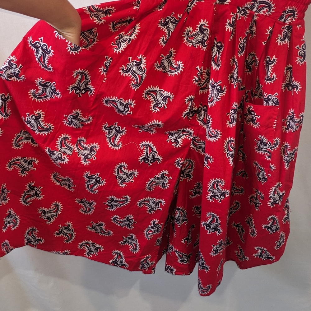Vintage Sweet Young Thing 100% Cotton Bandana Print Romper Dress Size Medium - Picture 7 of 12